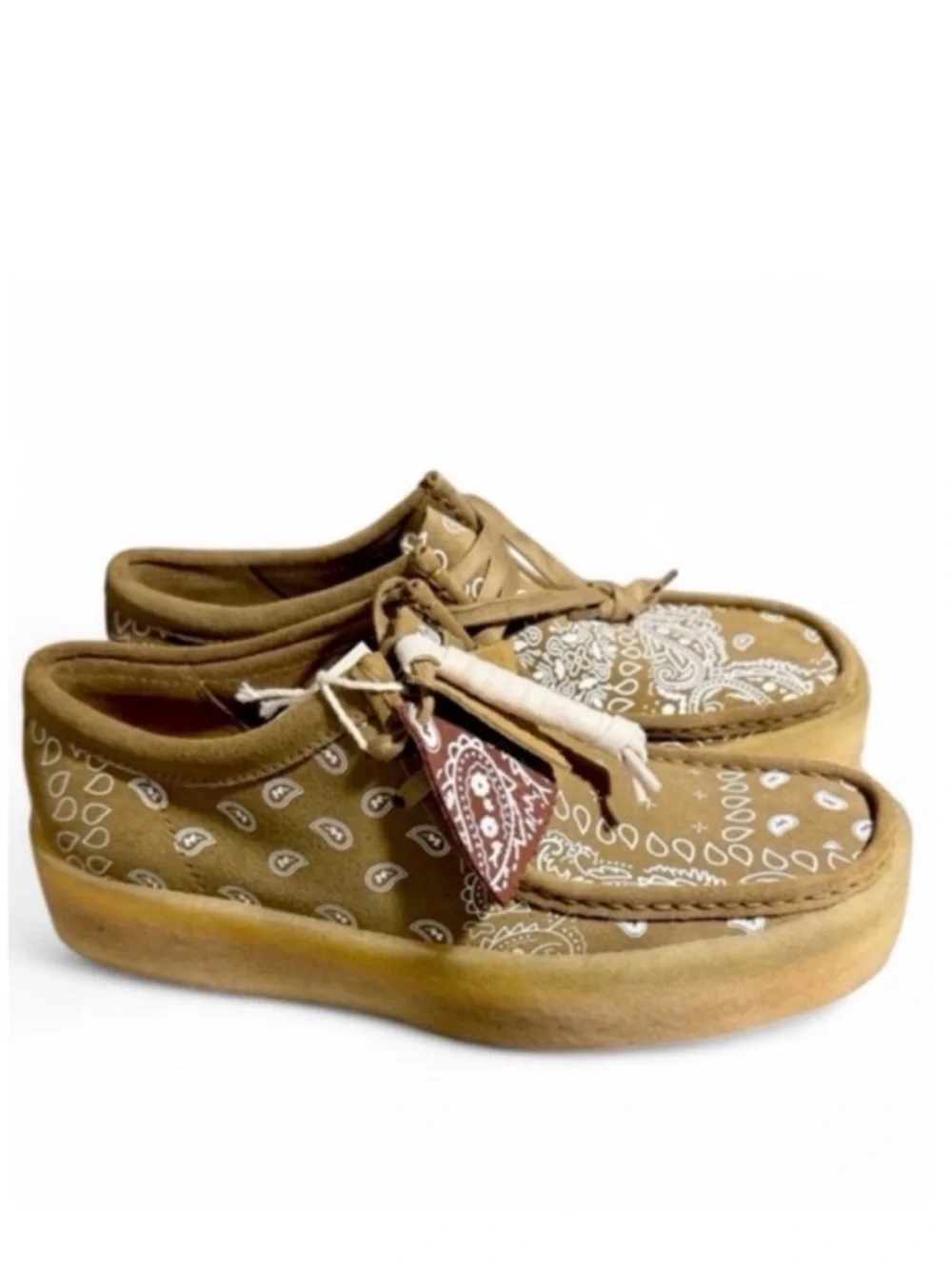 Clarks Wallabee Cup Dark Olive Bandana Print Moc Shoes Size US 10 Men’s (NEW)